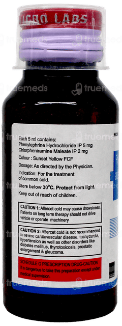 Allercet Cold Syrup 60ml Allercet Cold Syrup 60ml
